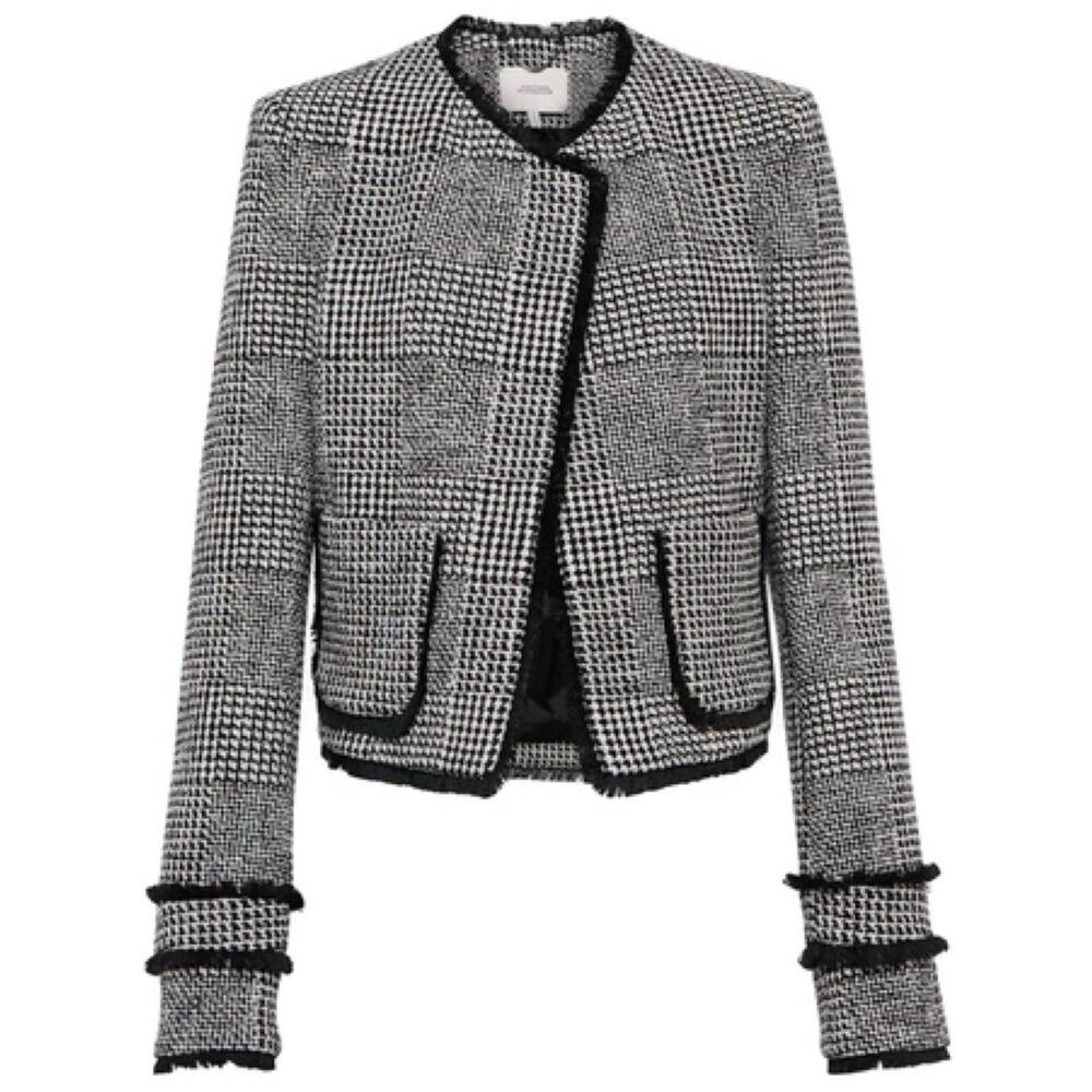 Dorothee Schumacher Houndstooth Black & White Tweed Blazer Jacket Sz 5/US 10
